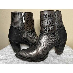 Cuadra Women's Boots Brown Python Print Leather, Size US 8, Western, Boho Style